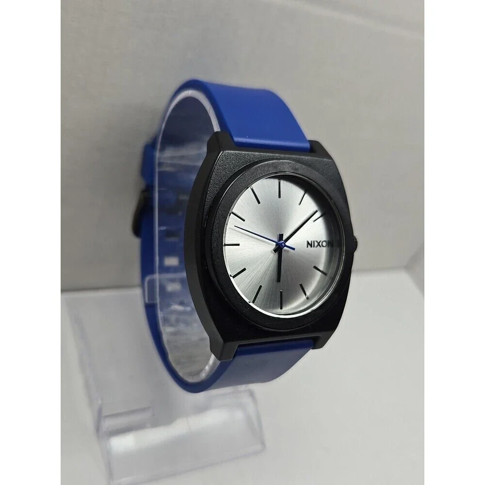 Nixon The Time Teller P Minimal 39mm Watch Blue Black Silver Unisex New Battery